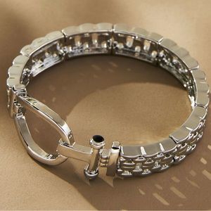 NWT - ANTHROPOLOGIE Belt Buckle Link Bracelet - Silver - One Size